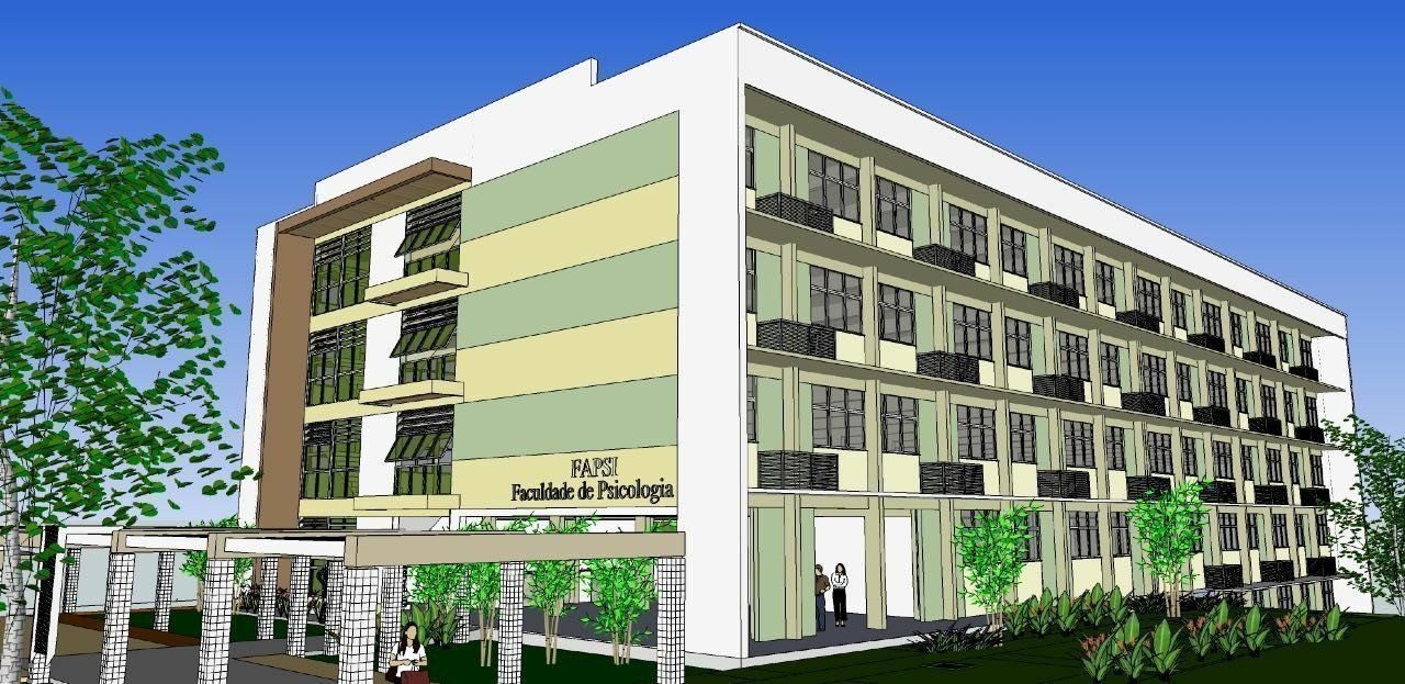 Modelo do novo prédio da Faculdade de Psicologia. Projeto será enviado para licitação no fim de agosto.